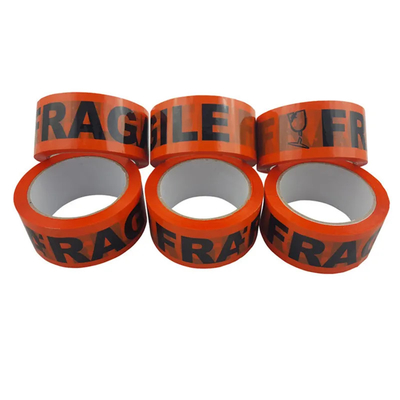 Cảnh báo Carton Bopp Sealing Tape Đóng gói dễ vỡ Băng dễ vỡ màu đỏ